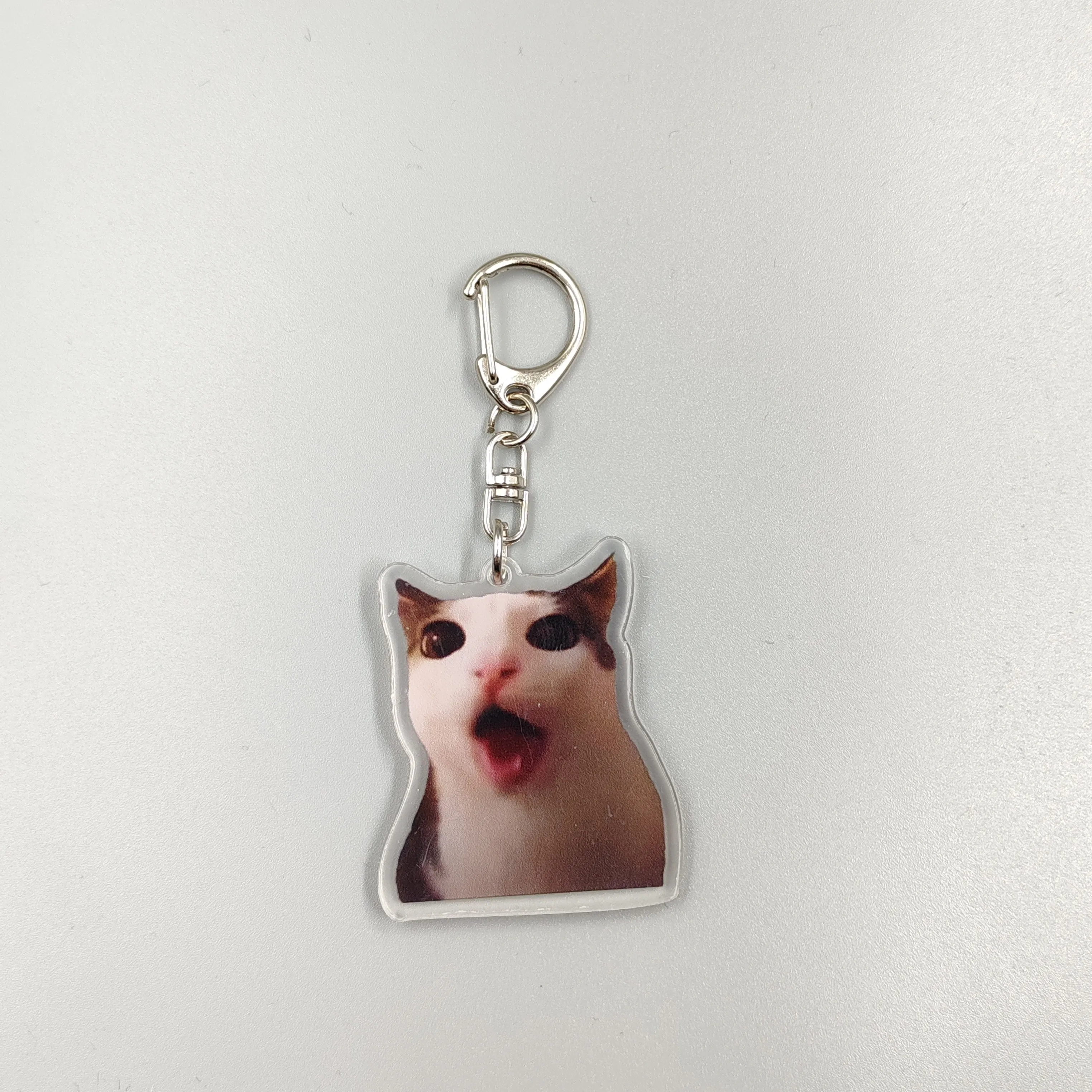 Color: Pink, Size: 6 cm - Viral Video Memes Series Of Keychains -huh Cat Confused Shocked Cat,cat Crunching, Also Known As crunchy Cat, cat Crunching, c