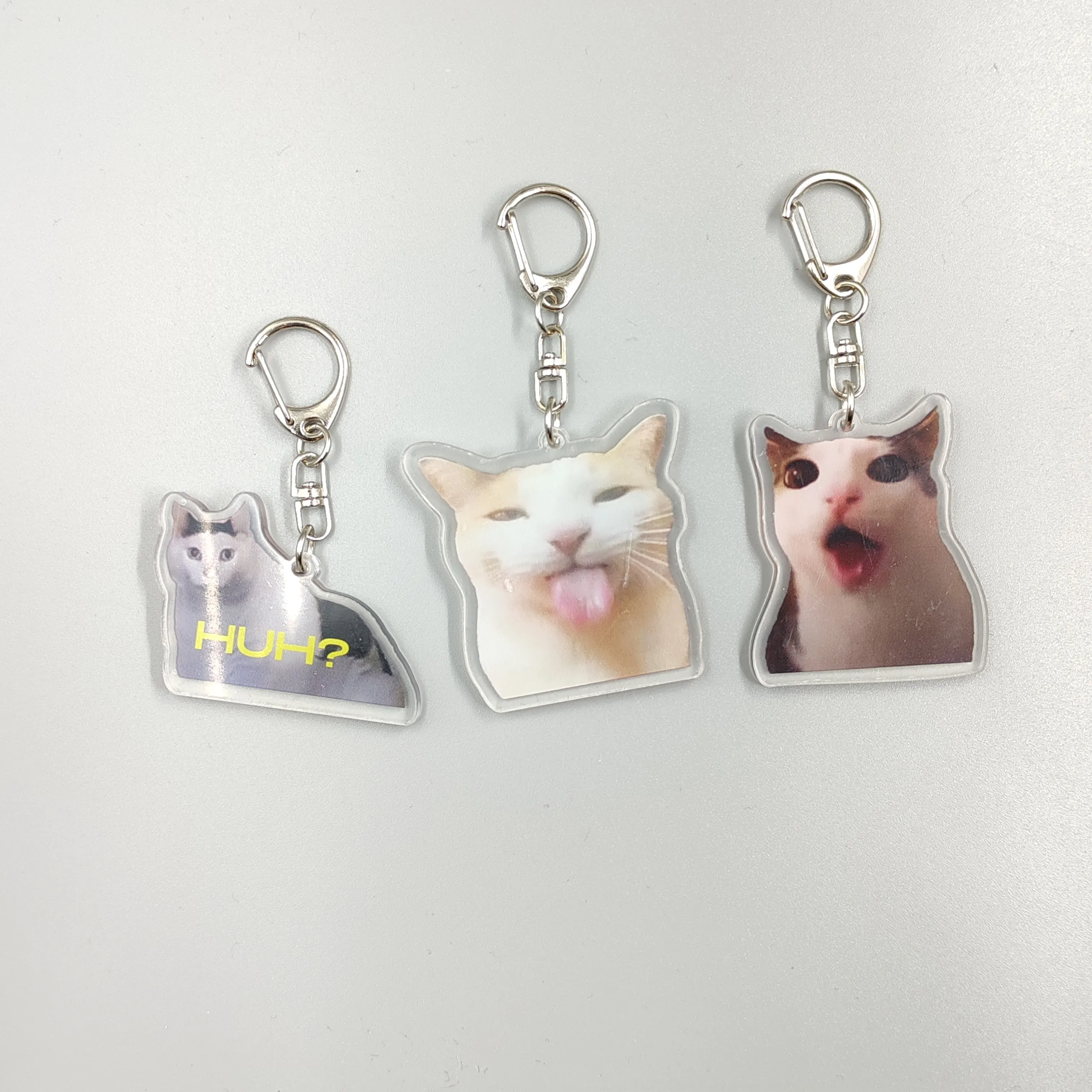 Color: Pink, Size: 6 cm - Viral Video Memes Series Of Keychains -huh Cat Confused Shocked Cat,cat Crunching, Also Known As crunchy Cat, cat Crunching, c