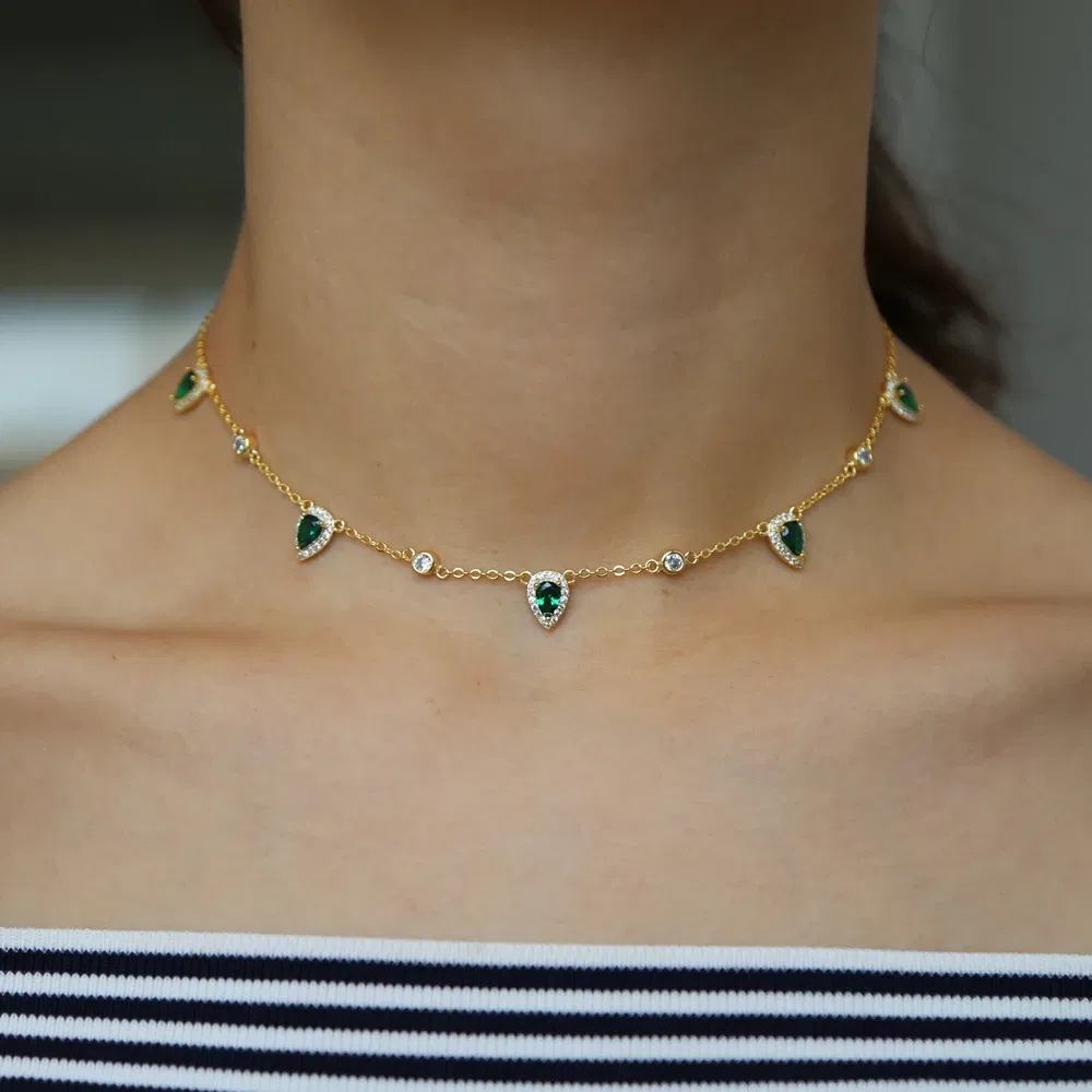 Metal Color: ROSE GOLD COLOR - Bohemia NEWest gold color Pink stone statement chain necklace choker fashion jewelry for women elegance gift stylish jewelry