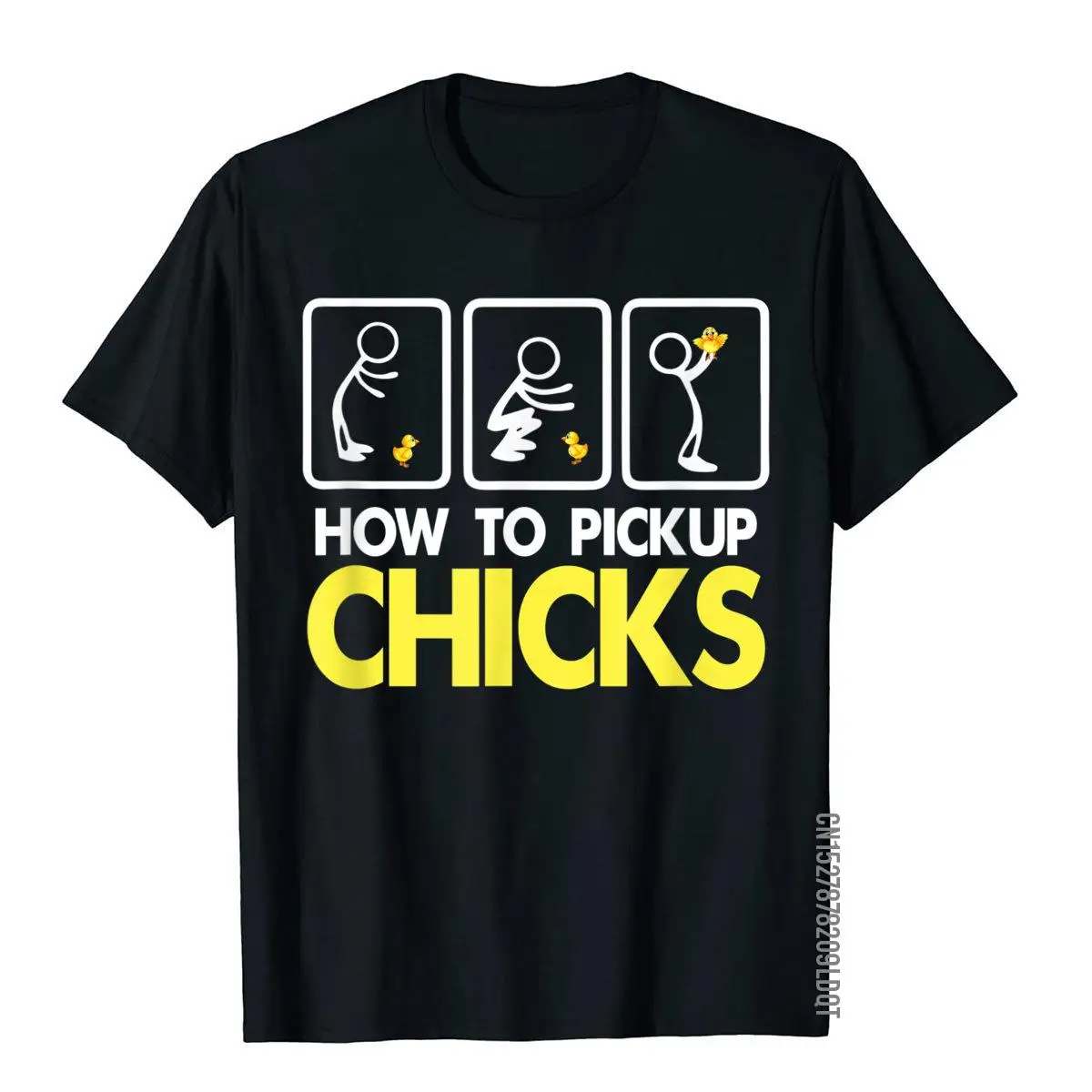 Color: Yellow, Size: XL - How To Pick Up Chicks Shirt Cute Pick Chicks 101 T-Shirt Cotton Tops & Tees For Men Printing Top T-Shirts Casual Hip Hop