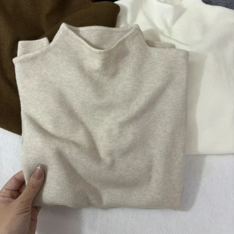 Color: Pink, Size: One Size - 2025 Women Turtleneck Knitted Pullovers Solid Sweater Harajuku Korean Soft Warm Knitwear Autumn Winter Fashion Slim Jumpers Tops