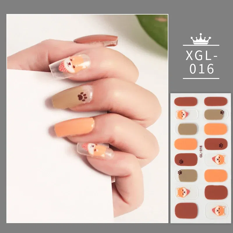 Color: Red - Shiny New Year Nail Sticker Self Adhesive Decor Sticker Nail Wraps Glitter Nail Polish Sticker Waterproof Christmas Nail Sticker