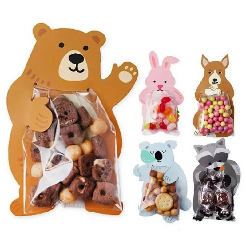 Color: Olive, Gift Box Size: Other - 10pcs/lot Animal Cute Gift Bags Candy Bags Baby Shower Birthday Party Cookie Bags Bear Candy Box Greeting Cards Popular Rabbit