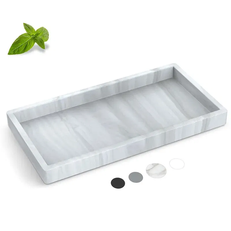 Color: light yellow, Size: XL - Bathroom Counter Tray, Thickened Silicone Bathroom Vanity Tray, Shatterproof Durable Rectangle Bathroom Tray Soap Dispenser Tray