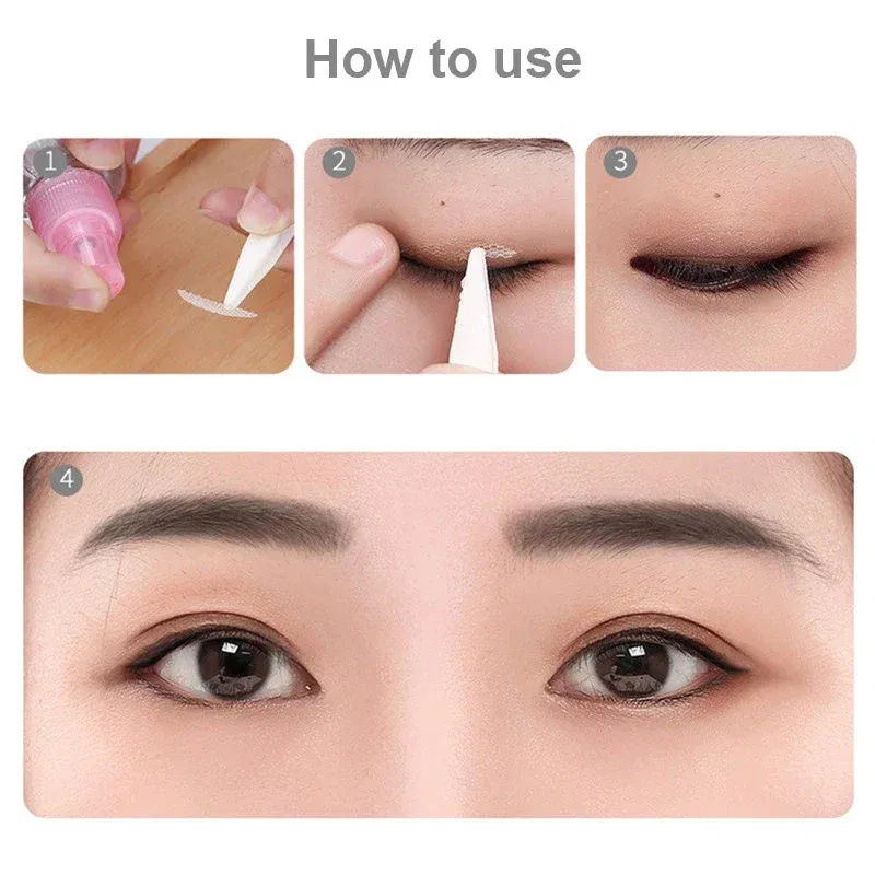 Color: Rose Red - Natural Eye-Lift Mesh-Lace Transparent Invisible Self-adhesive Eyelid Tapes Stickers Women Invisible Double-fold Eyelid Stickers