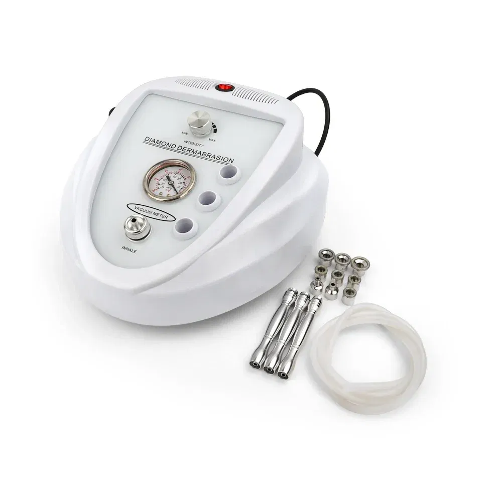 Color: White, Power Source: EU - 3 in 1 Diamond Microdermabrasion Machine High Suction Power Professional Dermabrasion Home Use Facial Peeling Skin Care Machine