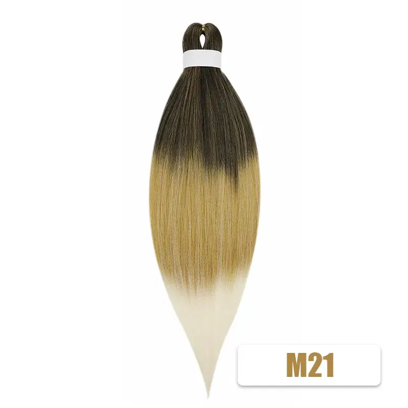 Color: T#27/613, Stretched Length: 26inches, Bulk Buy: 1Pcs/Lot - Kanekalon 26inch Hot Water Set Pre Stretched Jumbo Braiding Hair Box Twist Braids Synthetic Hair Extensions For Women Soft Yaki