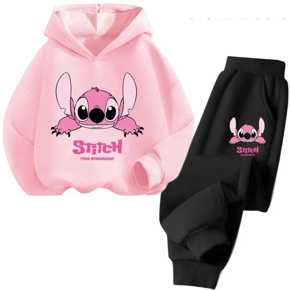 Color: black, Kid Size: 2T - Children Hoodies Stitch Kawaii Fashion Pullover Sweatshirt Anime Trucksuit Manga Cartoons Girls Boy Kids Autumn Casual Clothes