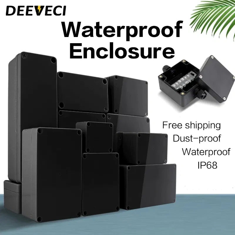 Color: Pink - Black Outdoor Waterproof Enclosure Plastic Box Electronic Project Instrument Case Electrical Project Box Junction Box Housing