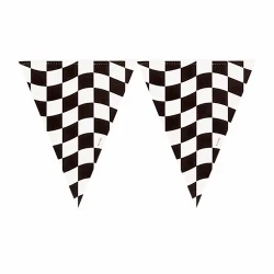 Black & White Check Flag Pennant Banner