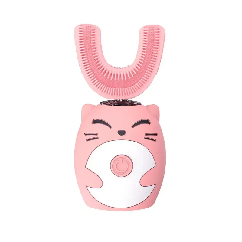 Color: GRAY - Kids U-shaped Sonic Electric Toothbrush Children Silicon Toothbrush 360 Degrees Smart Tooth Brush Teeth Whitening for Waterproof