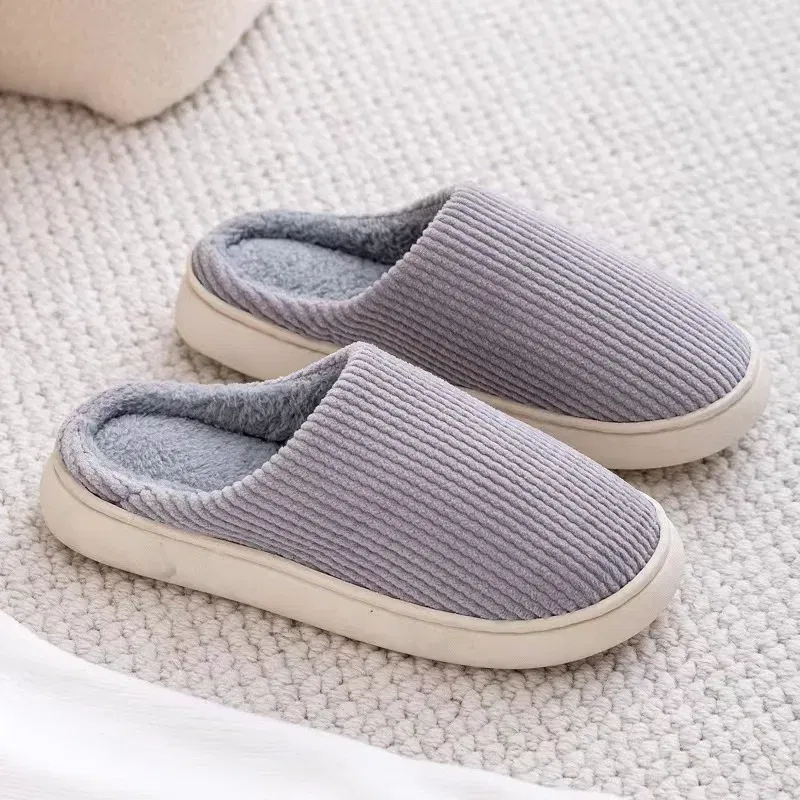Color: GRAY, Shoe Size: 43 - Mens Memory Foam Slippers Slip on,  Cozy Men's Bedroom Slippers Warm Soft Closed Toe Man Slippers