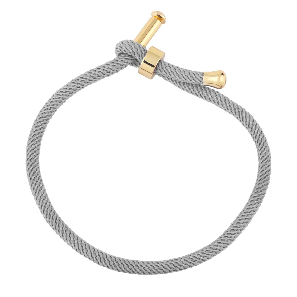 Color: Brown - OCESRIO Colorful Adjustable Cotton Red Rope Bracelet Chain Gold Plated  Copper DIY Components for Jewelry Making cana002