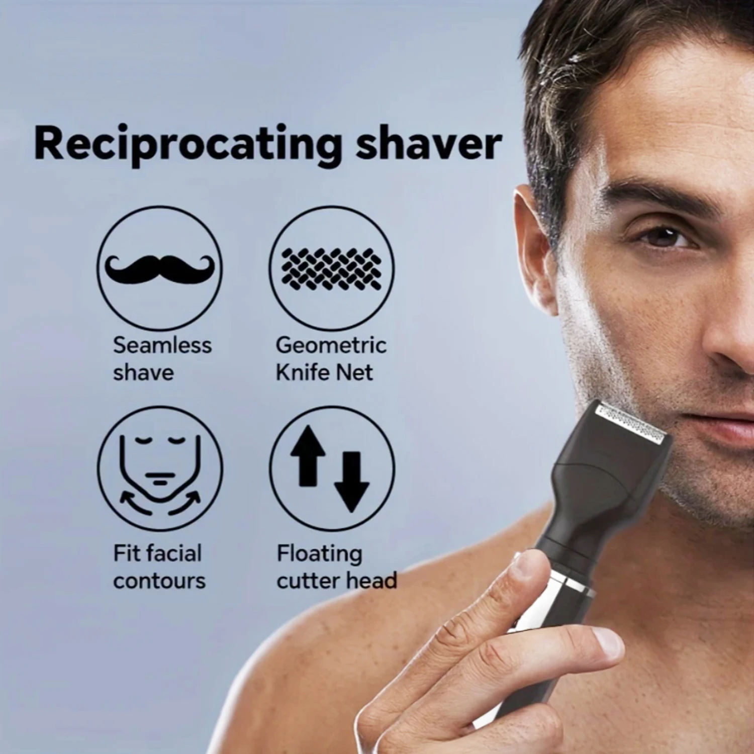 Color: Gold - Man Beard Shaver Sideburns Trimmer Nose Hair Trimmer Eyebrow Razor 4IN1 Grooming kit Rechargeable Lithium Battery