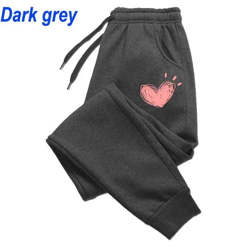Color: Blue, Size: M - Women Cute Heart Printed Sweatpants Autumn Winter Cotton Long Pants Jogger Trousers Casual Sports Fitness Women Sweat Pants