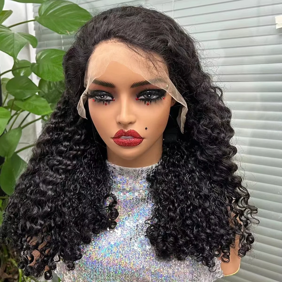 Color: T1B/613, Ships From: CHINA, Stretched Length: 14inches, Density: 300%, Lace Size: 13x4 - 300% Density 12A Double Drawn 13x4 Lace Front Bouncy Curly Human Hair Wigs Natural Burmese Curly Remy Hair Wigs for Black Women