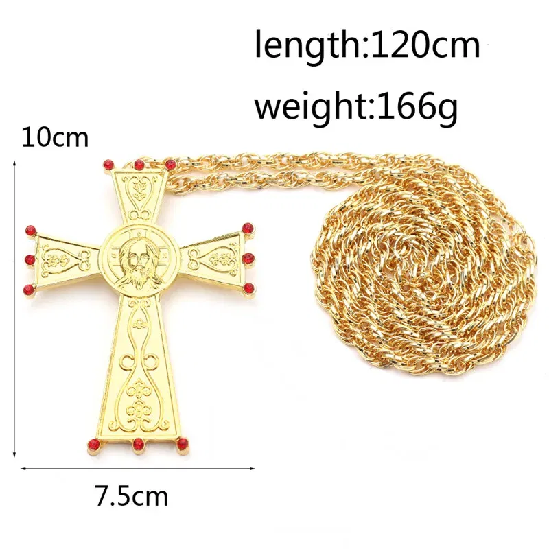 Color: Navy, Cross Size: Other - Christian Prayer Jewelry Talisman Pendant Necklace Russian Slavic Charm Orthodox Eastern Church Cross Necklaces Men Women