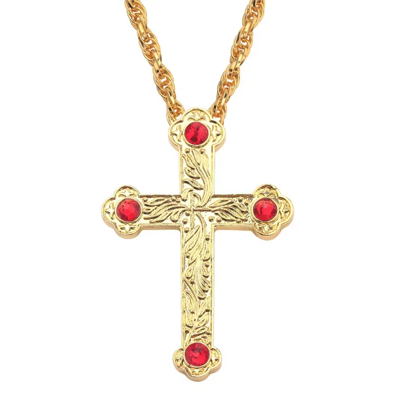Color: Navy, Cross Size: Other - Christian Prayer Jewelry Talisman Pendant Necklace Russian Slavic Charm Orthodox Eastern Church Cross Necklaces Men Women