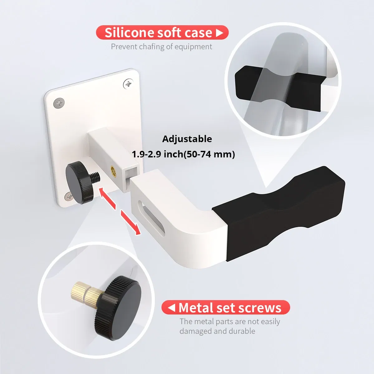 Color: Black - Adjustable Wall Mount Holder for Shark Dyson Airbot Haier Vacuum Cleaner Adhesive No Drilling or Drill Wall Hanger Black Gray