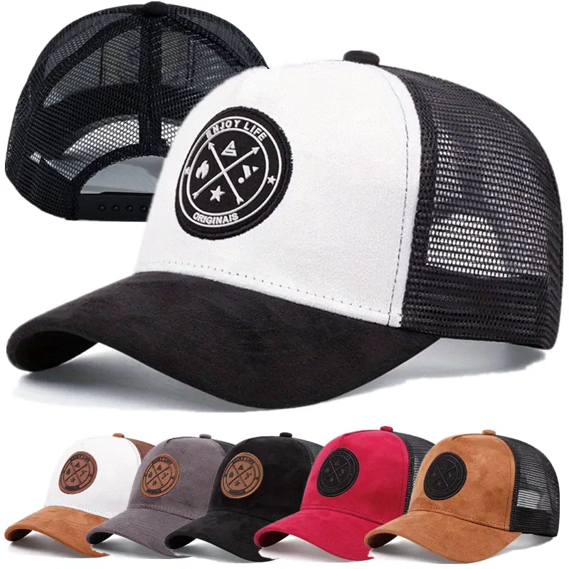Color: Camouflage, Size: Adjustable - Hot Sale Unisex Cap ENJOY LIFE Letter Patch Baseball Caps Men Women Trucker Hat