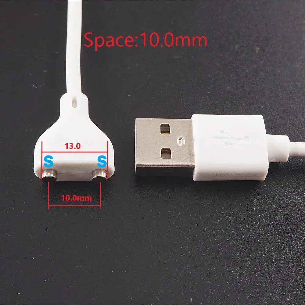 Color: Dark Grey - 1 Pc 2 Pin Magnetic Charging Cable Center Space 5MM 6 7 8 9 10 Magnet Suction USB Power Charger Beauty Instrument Toothbrush
