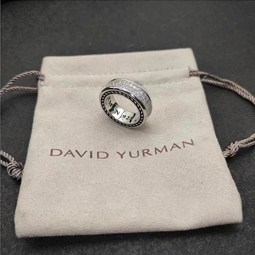 Gem Color: GRAY, Ring Size: 7 - Get Your Sparkle On With 2024'S Latest Fashion Accessory - S925 Silver Dy Ring With Jewel Accents!