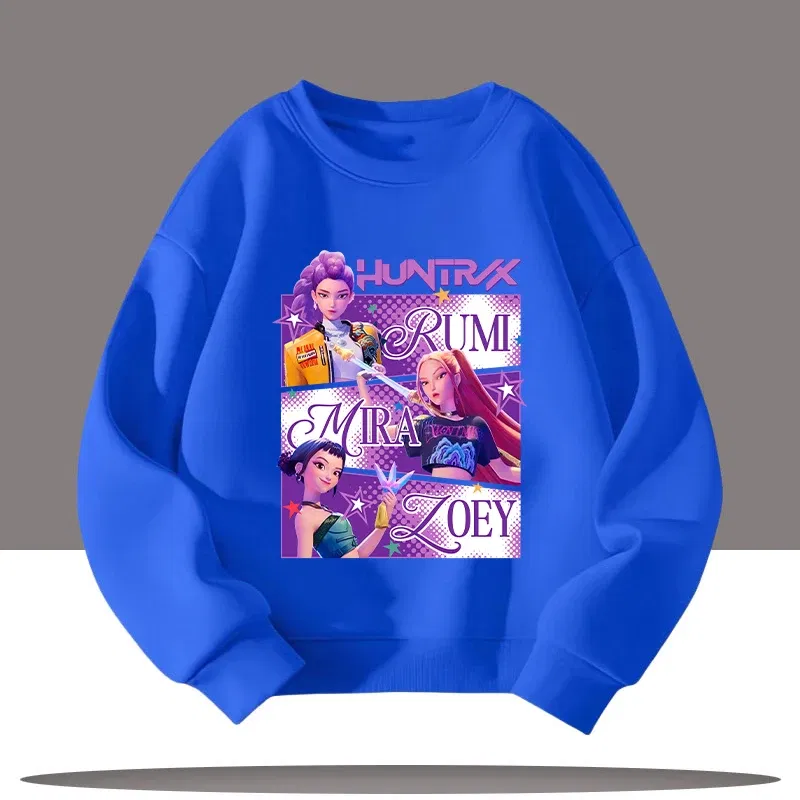 Color: Lavender, Kid Size: 6 - K-pop Demon Hunters New Children's Round-neck Sports Shirt with Cartoon Print - 3-12 Years Old Cute Girl Casual Top