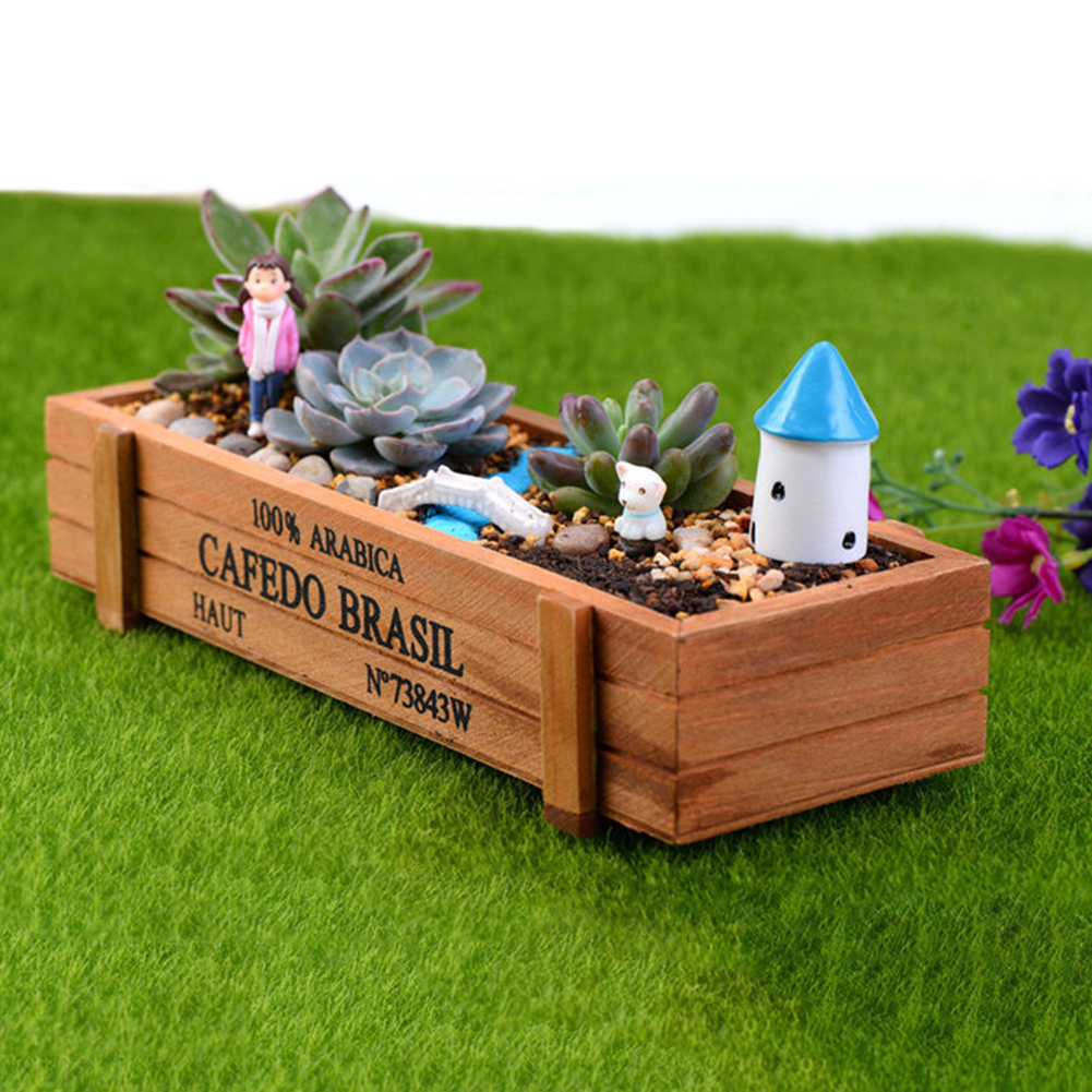 Color: Army Green, Ships From: United States - HOT SALES！！！New Arrival Wood Planter Box Garden Yard Rectangle Flower Succulent Container Plant Pot Wholesale Dropshipping