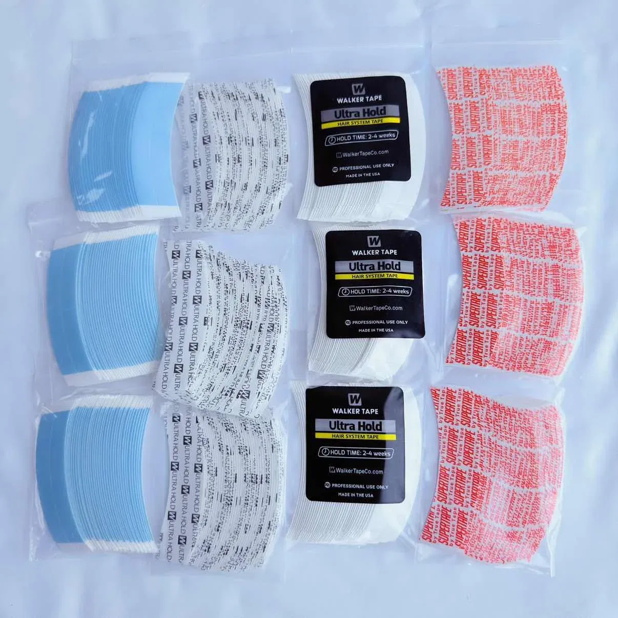 Color: WHITE, Size: 3 YARDS - 36/72/108PCS Super tape Waterproof Hair Tape Double Side Adhesive Super Tape Lace Wig Toupee Replacement Hairdresser Accessories