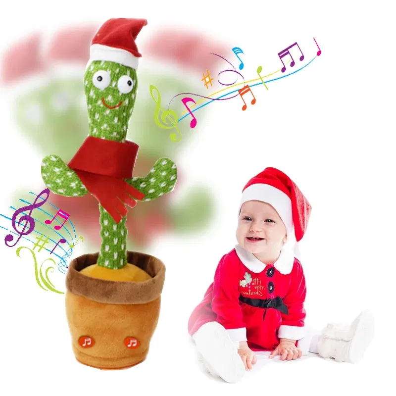 Color: green - Sunshine Cactu Children's Electronic Plush Toy Dancing and Talking Cactu Children's Birthday Party Christmas Gift with 120 Songs