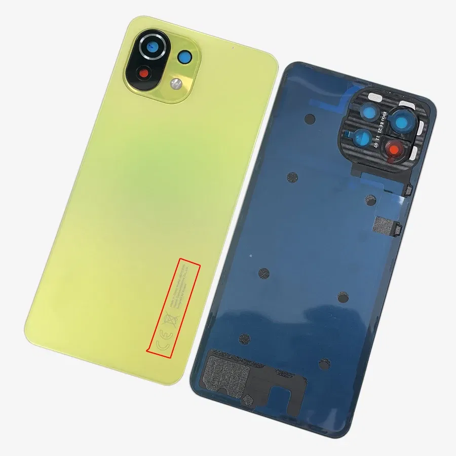 Color: Red - A+++ Back Cover For Xiaomi Mi 11 Lite Glass Battery Cover Housing Door Cases Mi11 Youth NE 5G With Camera Lens Replacement