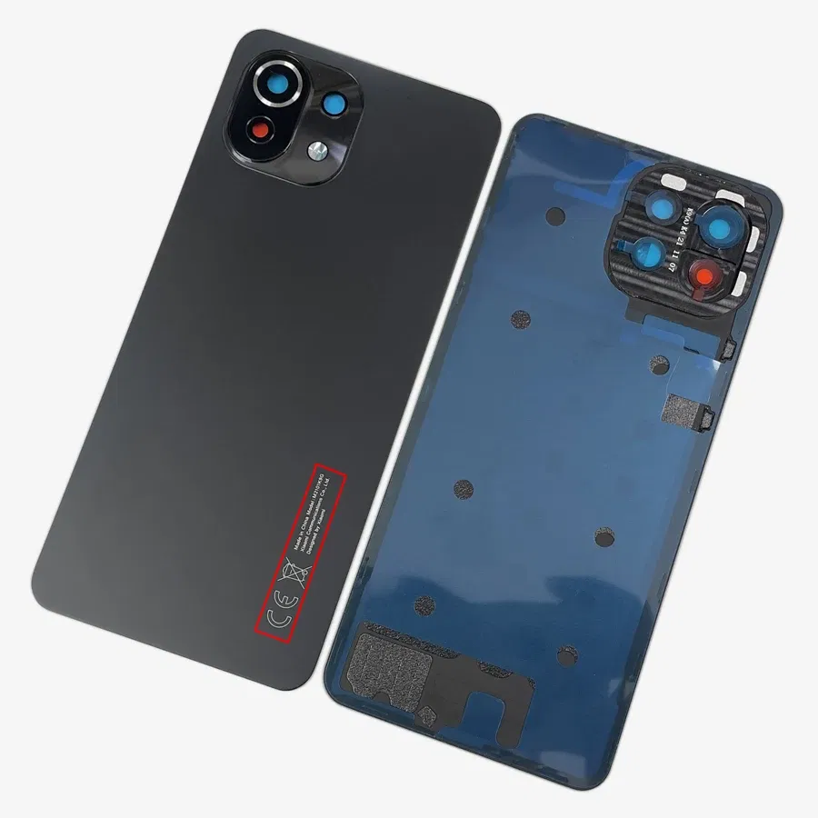 Color: Red - A+++ Back Cover For Xiaomi Mi 11 Lite Glass Battery Cover Housing Door Cases Mi11 Youth NE 5G With Camera Lens Replacement