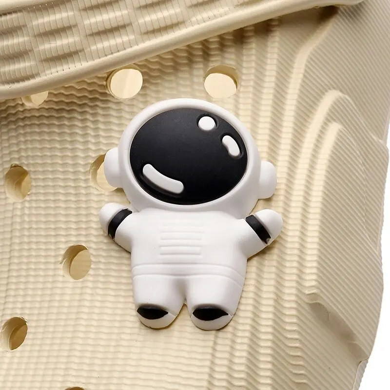 Shoe Size: 34, Color: Beige - 2024 New Fashion Women Slippers DIY Astronaut Spaceman Button Slides Non-slip Flat Sandals Beach Slippers Plus Size Women Shoes