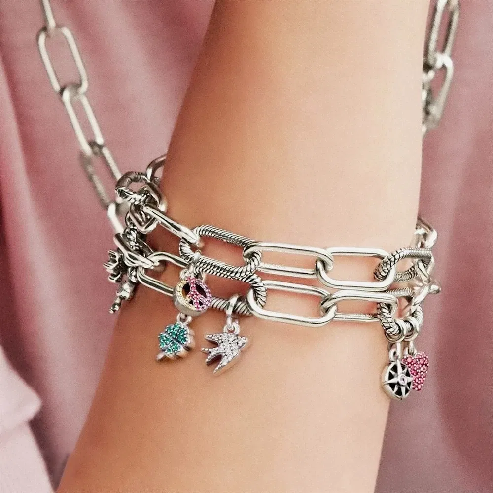 Color: Light Grey - 2022 New 925 Sterling Silver My Love Starfish Flamingo Pendant Charm Fit Original Pandora Me Bracelet DIY Bead Jewelry For Women