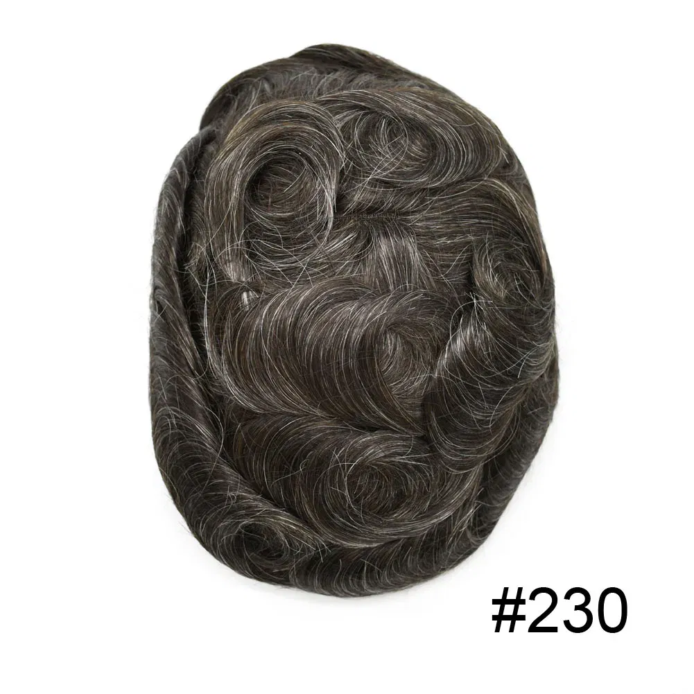 Men Toupee Hair Systems Ultra Thin Skin 0.06MM V-LOOP Capillary Prosthesis Invisible Hairline Real Human HairPieces Hair Units