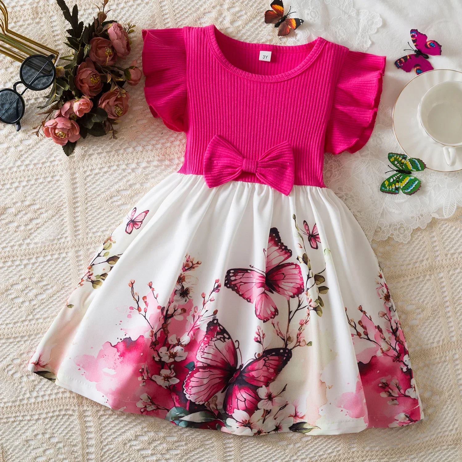 Color: SKY BLUE, Kid Size: 5 - Spring Autumn Full Sleeve Dress for Girls 3 to 8 Yrs Flower Girl Dress Children's Casual Clothing New Long Seelve Princess Dress