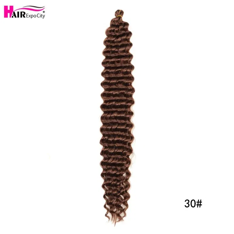 Color: #30, Ships From: CN, Stretched Length: 28inches, Bulk Buy: 1Pcs/Lot - 22-28 Inch Freetress Deep Twist Crochet Hair Natural Synthetic Braids Hair Ombre Crochet Braiding Hair Extensions Hair Expo City