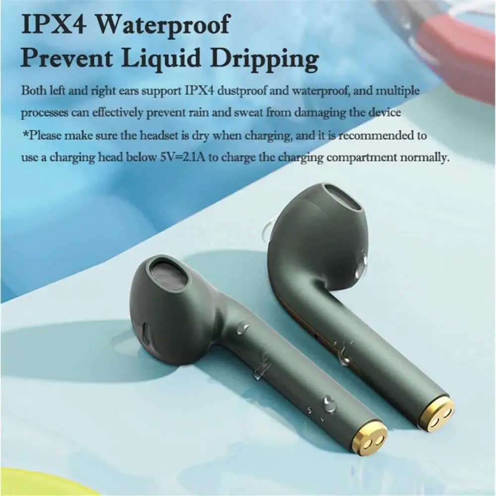 Color: green - Xiaomi J18 Wireless Bluetooth Headphones in-ear HiFI Stereo with Mic Bluetooth Touch Waterproof Noise Cancelling Multi-Earphones