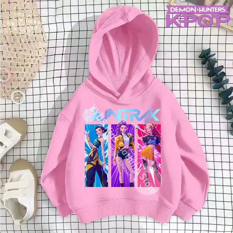 Color: Blue, Kid Size: 2T - 2025 KPop Demon Hunters Hoodie Fashion Rumi Sweatshirt Pullover Cute Long Sleeve Autumn Boys Girls Cartoon Y2K Hoody Sportswear