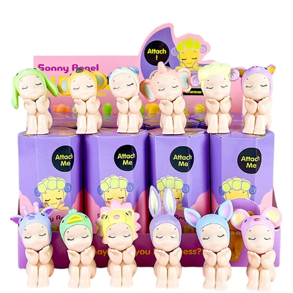 Color: GRAY - Mini Figures Ornaments Dolls Fans Children Christmas Birthday Gift Anime S Angel Cute Dreaming Sitting posture Series Blind Box
