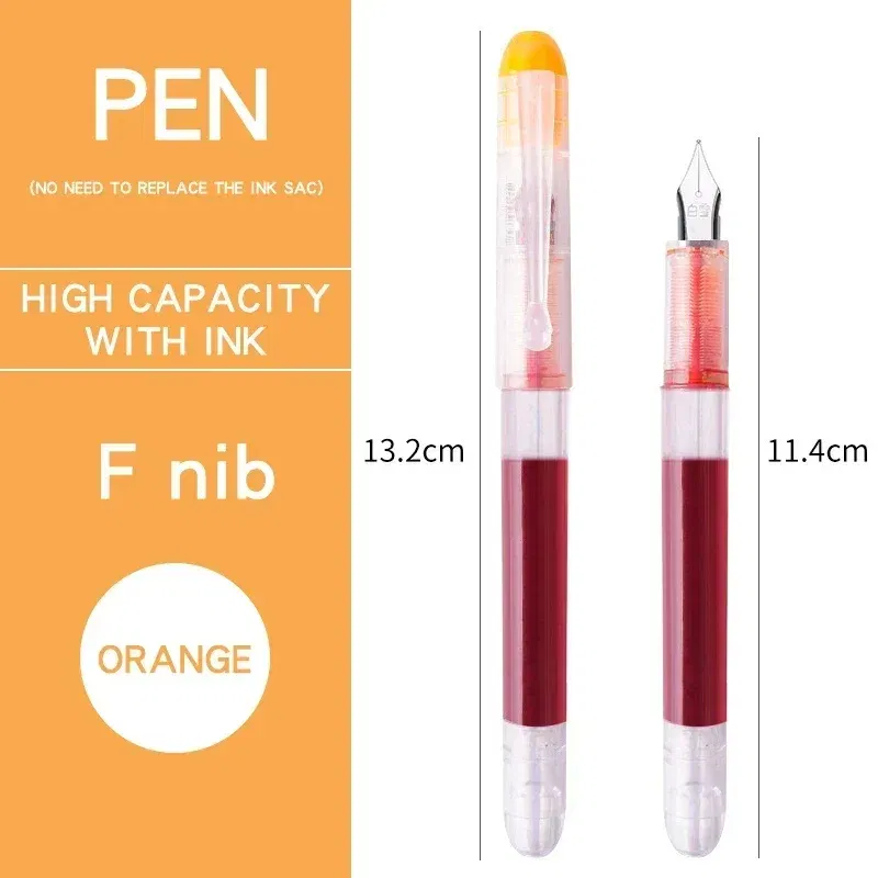 Color: Chocolate - 0.5mm F /0.38mm EF Extra Fine Nib Disposable  Classic Fountain Pens For Writing  For Student Office Painting & Creative Projects