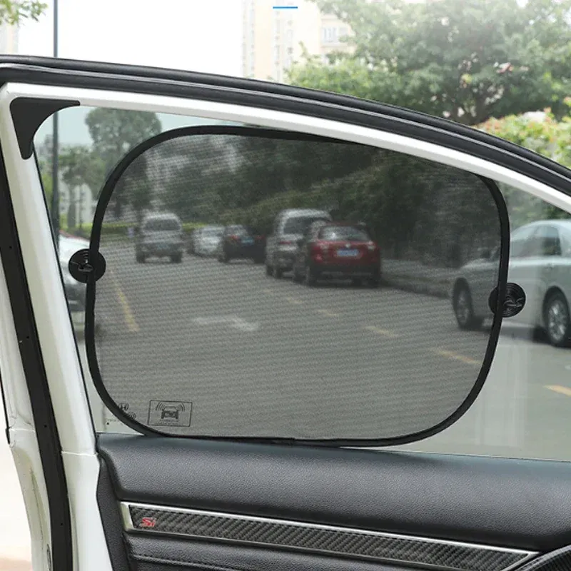 Color: Brown, Ships From: CHINA - Car Sun Shade UV Protection Folding Auto Rear Window Sunshade 100x50cm Universal Mesh Back Window Visor with Suction Cups
