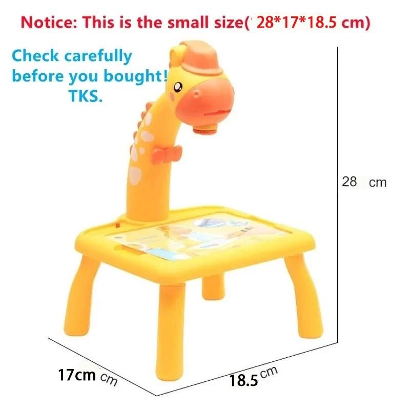 Color: Pink - Children led projector drawing table toy painting set table educational board learning tools painting toys for children