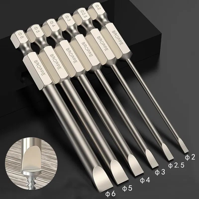 Color: Army Green - Flat Head Screwdriver Bit Set Magnetic Tip Slotted Screwdriver Electric Driver Tool S2 Steel 1/4 Inch Shank Quick Change