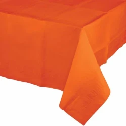 Sunkissed Orange Tablecover Plastic