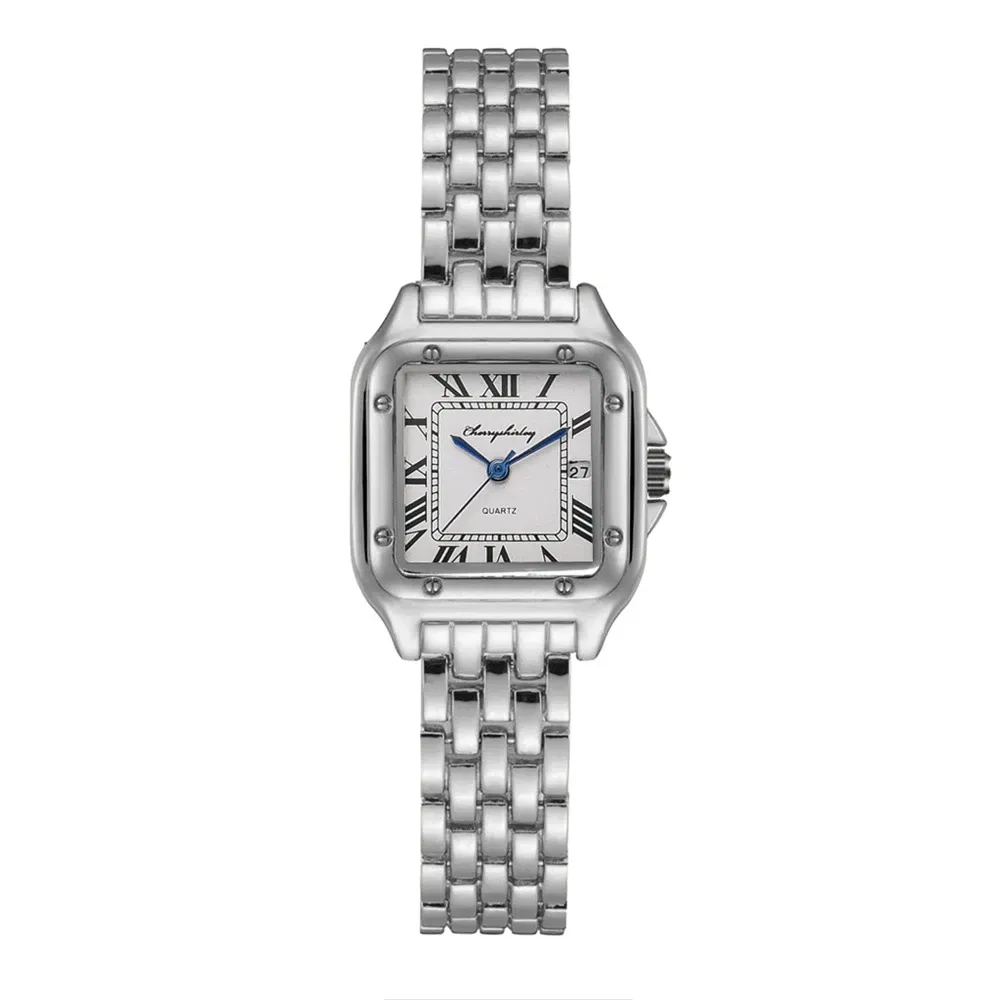 Color: Multicolor, Ships From: CHINA - Luxury Branded Women Watches 2023 Simple Square Roman Calendar Women Quartz Watch Fashion Stainless Steel Strap Ladies Clock