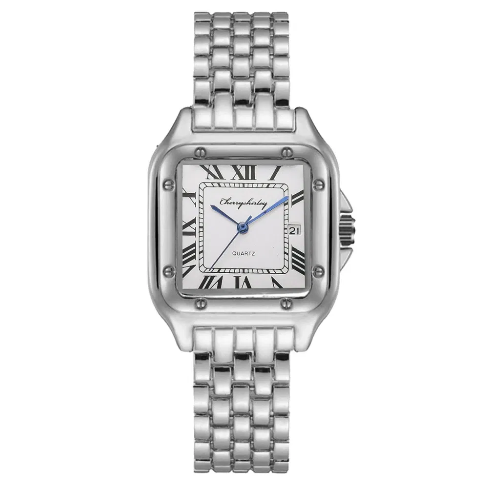 Color: Multicolor, Ships From: CHINA - Luxury Branded Women Watches 2023 Simple Square Roman Calendar Women Quartz Watch Fashion Stainless Steel Strap Ladies Clock