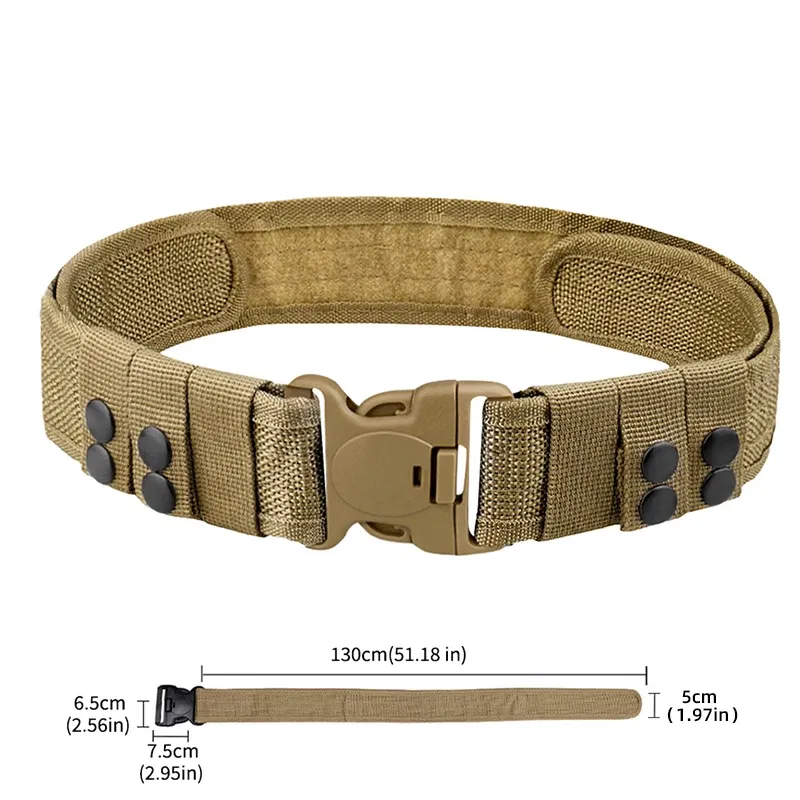 Color: green, Belt Length: 130cm - 1pc Quick Release Tactical Belt for Men Fashion Style Combat Belt for Outdoor Activities and Fishing
