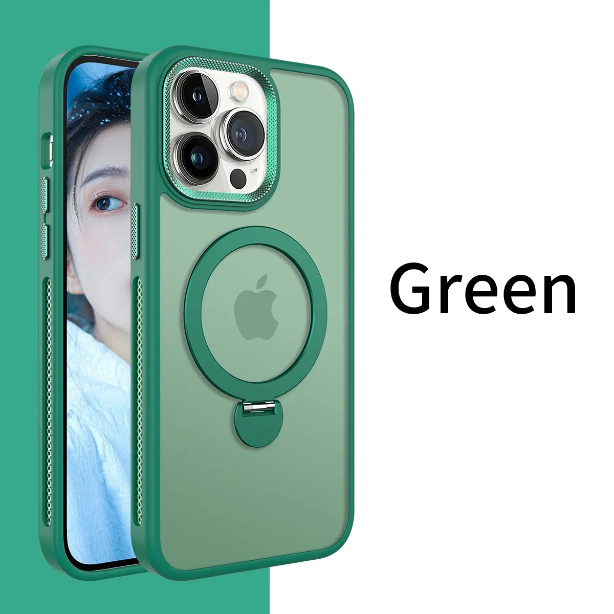 Color: Gold, Material: Plastic - For iPhone 15 Pro Max 360?° Rotation Magnetic Holder Stand Matte Phone Case For iPhone 11 12 13 14 15 Plus Heat Dissipation Cover