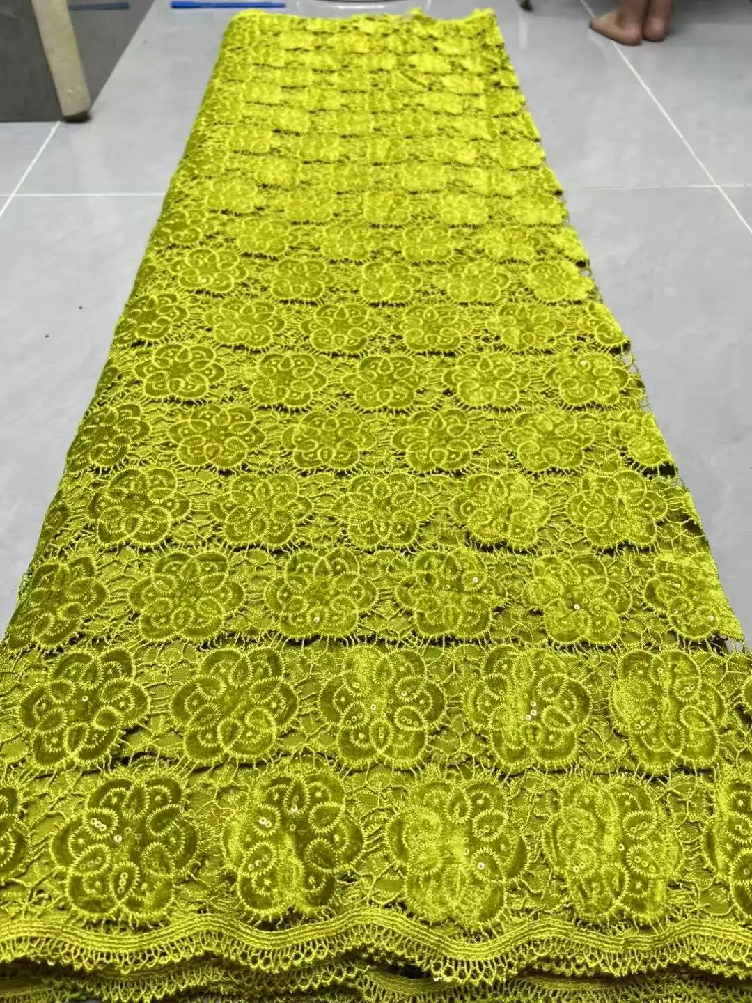 Color: GRAY, Width: 120cm, Length: 5 yards - Laser Cut Guipure Velvet Lace Fabric 2025 African Nigerian French Velvet Lace Fabric Luxury Korea Lace For Wedding Party Sewing